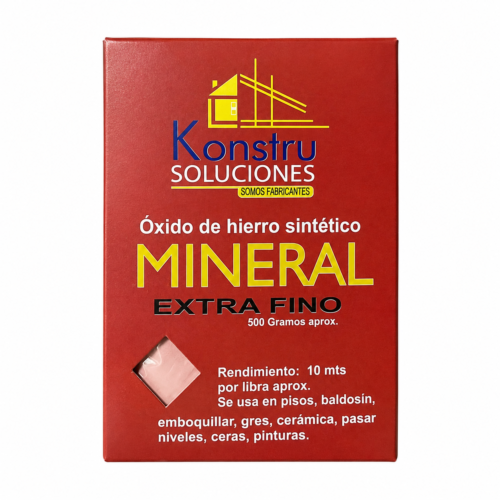 Mineral Extra Fino Konstrusoluciones – Óxido de Hierro Sintético | 500 g